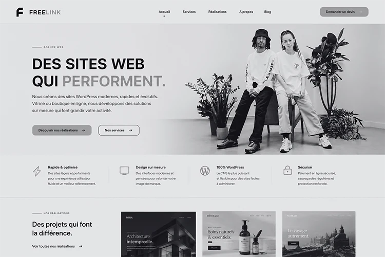 Création de site marchant - Agence Freelink