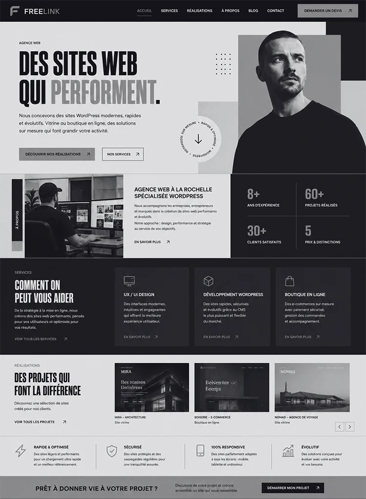Création de site internet en Charente-Maritime - Agence Freelink